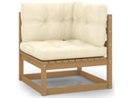 10-piece garden furniture set with cushions, honey brown, pine wood GZYJ73801