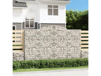 3-piece arched gabion baskets, 300x50x180/200 cm, galvanized iron NHJG76704