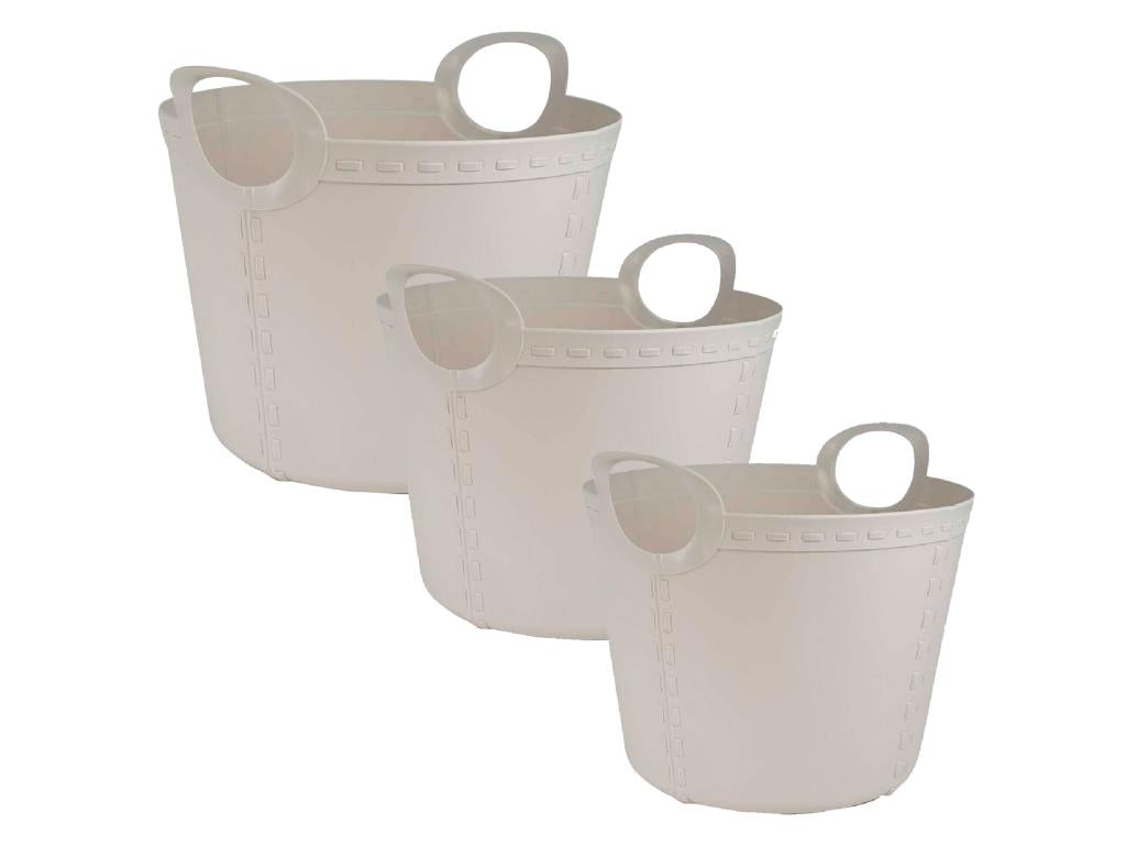 3x Craft storage basket 40L 25L 15L light grey JIQN15205