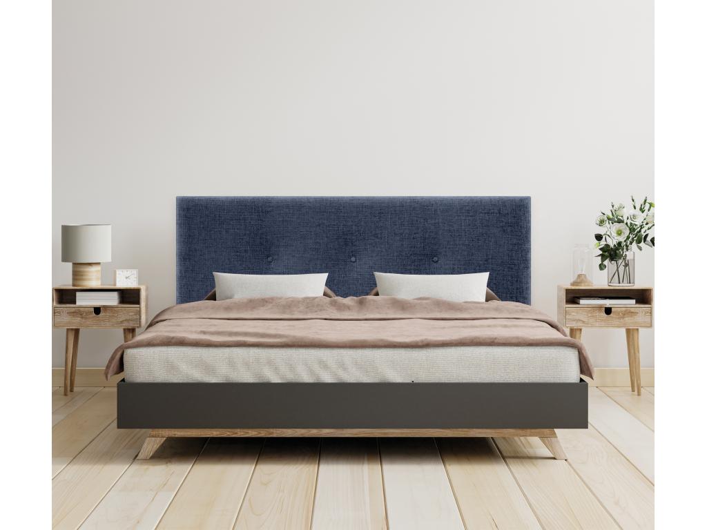 Chicyla Natural Wool Headboard with Buttons 150x50cm for 150cm Beds - Blue NSXA53610