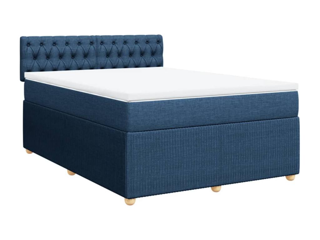 Decohaute bed base with mattress, blue, 160x200 cm, fabric, AWWY40232
