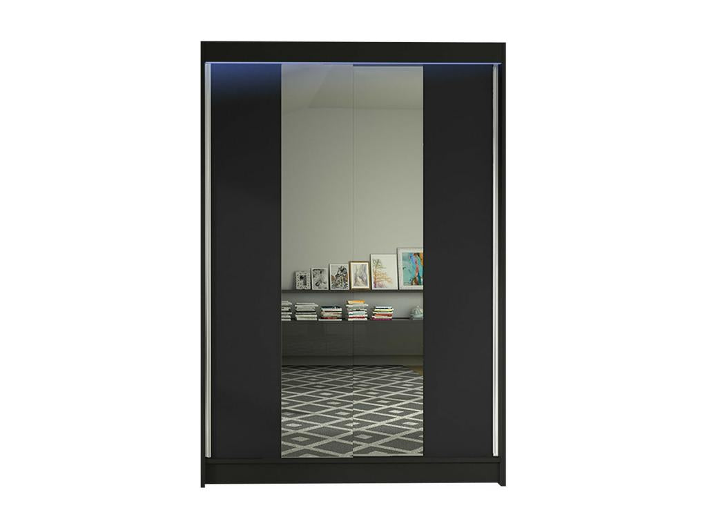 Decohaute 148 Black Wardrobe 200x120x58cm Sliding Wardrobe Doors QDBJ02907