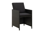 5-Piece Garden Dining Set and Cushions, Black Wicker Resin, XLUB15589