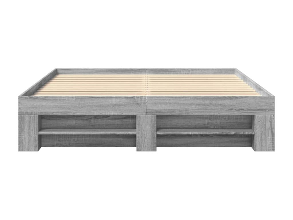 Domopure grey engineered wood bed frame (no mattress) 160x200cm NKWZ04939