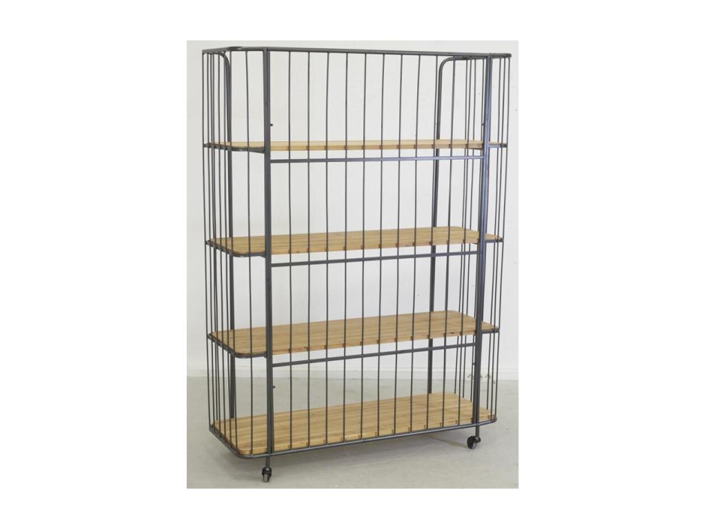 Industrial-style shelving unit on Domopure 4-tier shelf YUPL95967