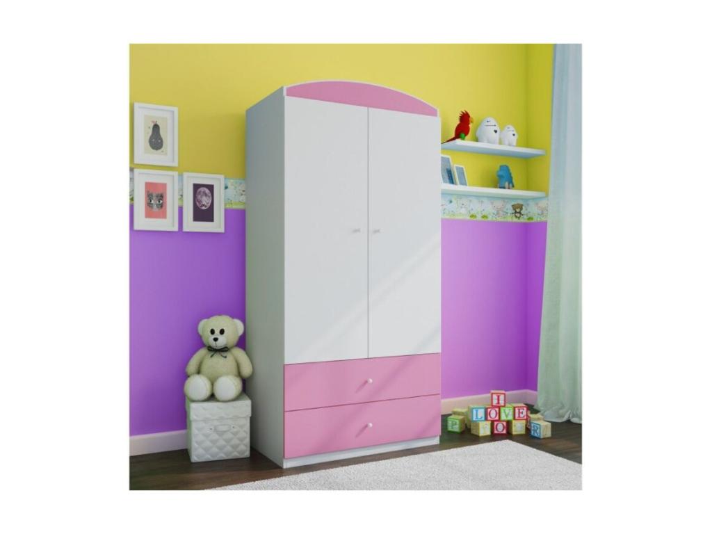 Domopure RYTR11437 Pink 2-Door Children's Wardrobe