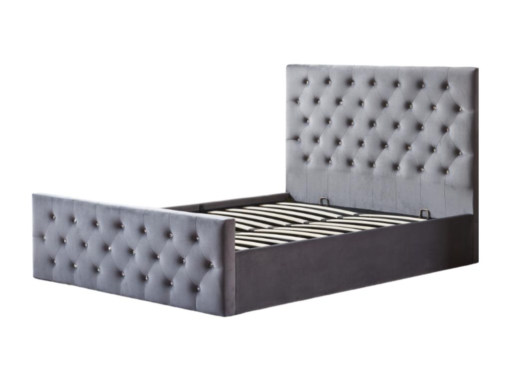 Chicyla Velvet Upholstered Storage Bed - Beige - 140x190 PWFA44540