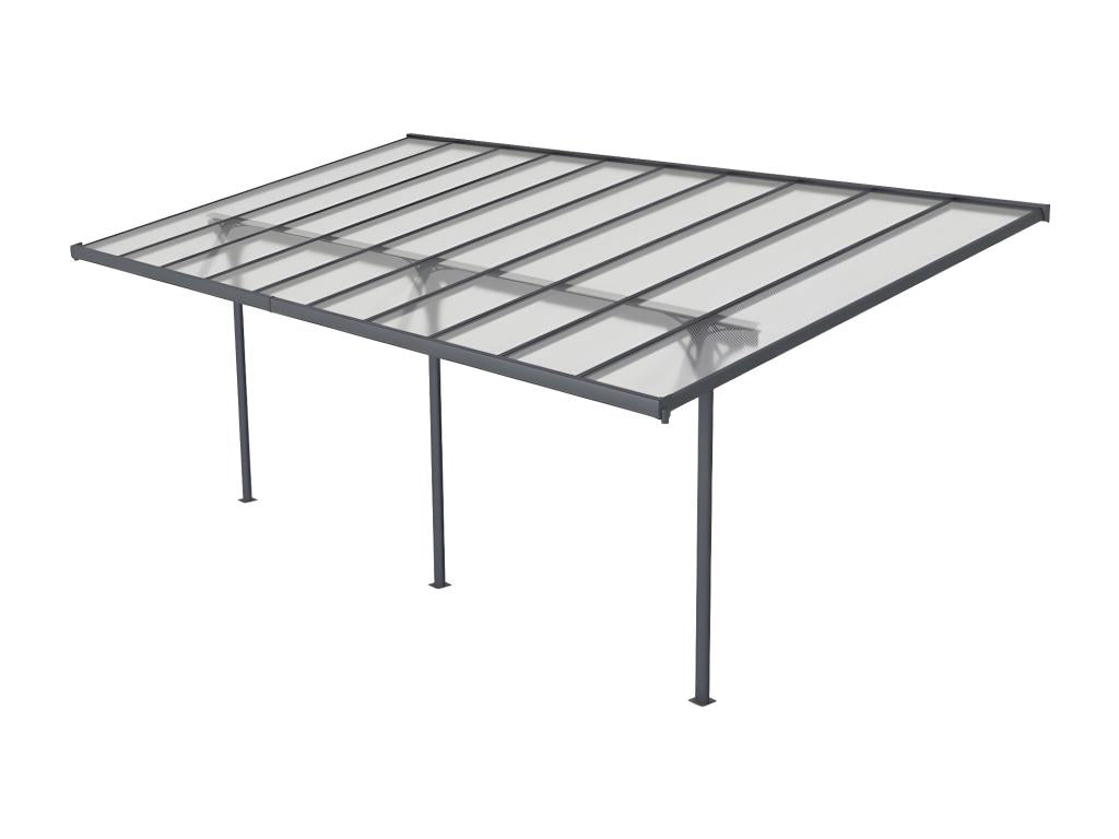 Domopure lean-to carport in aluminum, 18.8 m², anthracite - Domopure OKBR71441