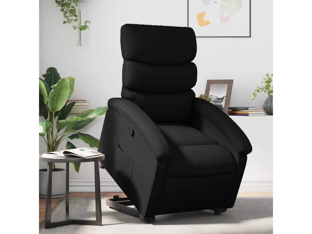 Black Faux Leather Reclining Armchair DAMX71098
