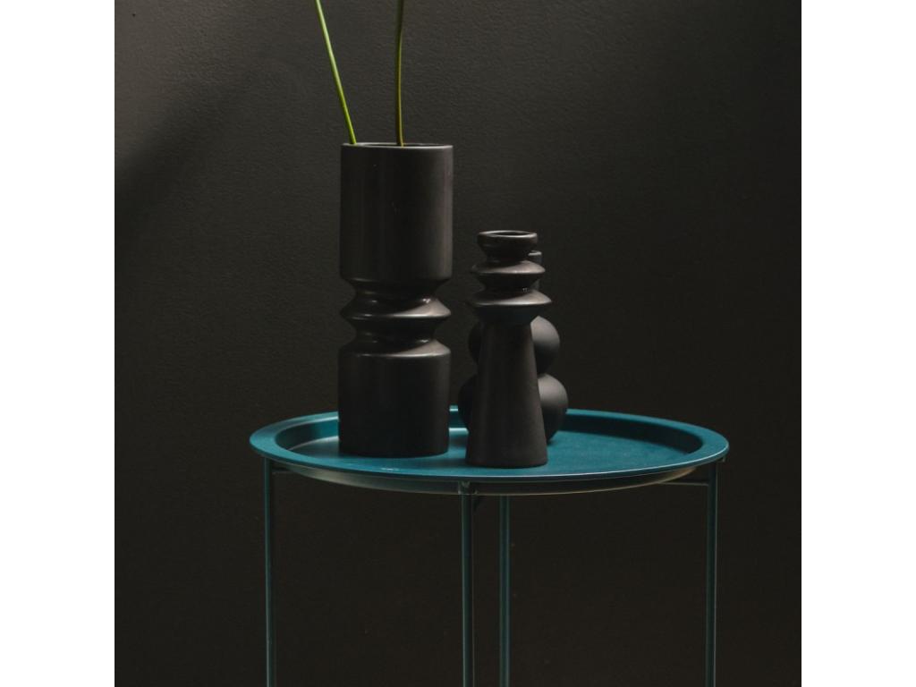 Cosy round metal side table - Peacock blue - D 47 x H 51 cm ILGE24134