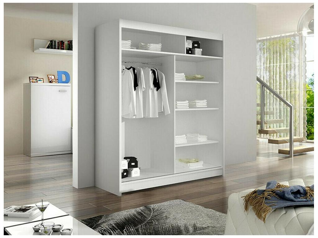 Decohaute 148 Black Wardrobe 200x120x58cm Sliding Wardrobe Doors QDBJ02907
