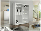 Decohaute 148 Black Wardrobe 200x120x58cm Sliding Wardrobe Doors QDBJ02907
