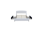 Domopure - Sturdy and Comfortable 120x190 Bed with Slatted Base, 4 Drawers, White Headboard, 4cm Legs - 13 NGAX16649
