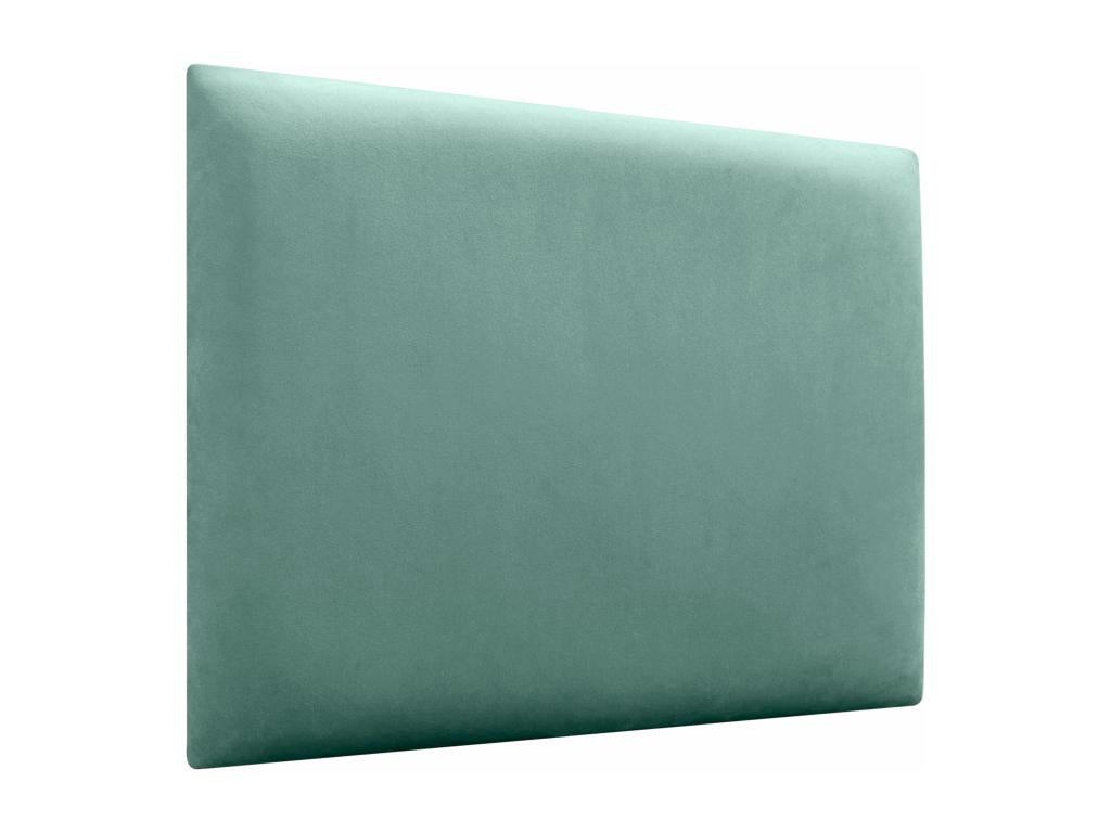 Decohaute Upholstered Headboard in High-Quality Velvet, Decohauteérieure composed of interchangeable self-adhesive panels for bedroom, turquoise, 110 cm, HJMS96275