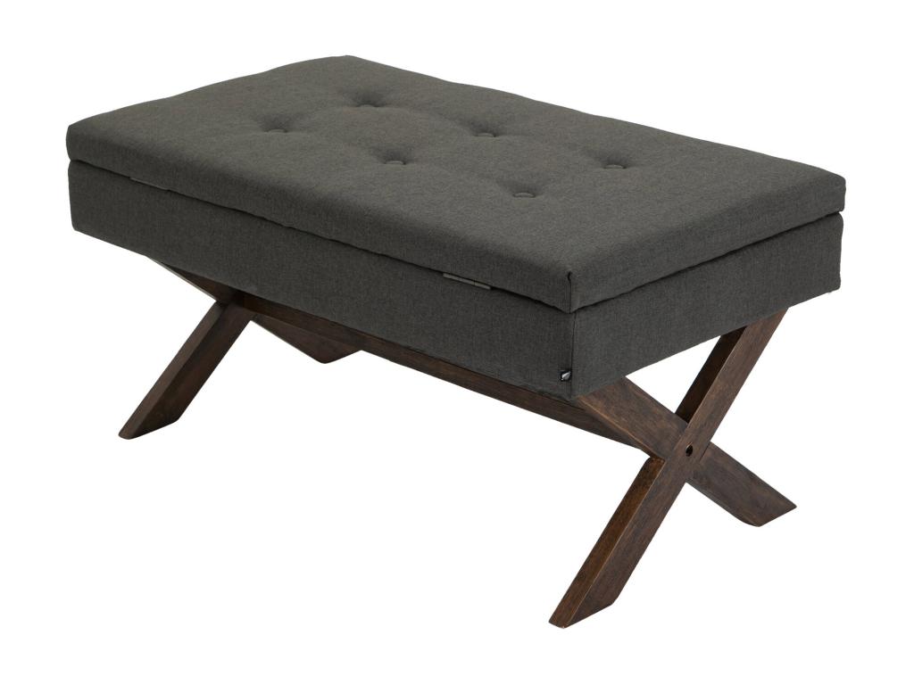 Bench - Fabric / Wood - Dark Grey - Decohaute QIYW39311