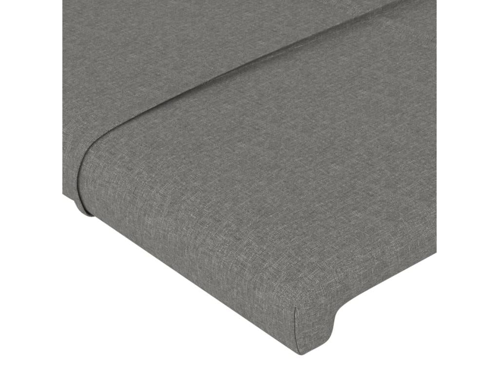Bed frame with headboard, dark grey, 90x190 cm, fabric, MPAD72811