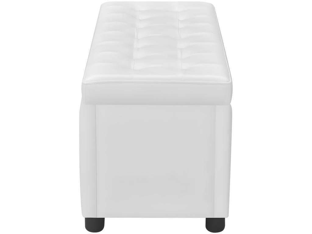 Storage pouf, white faux leather, GHJB66778