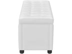 Storage pouf, white faux leather, GHJB66778