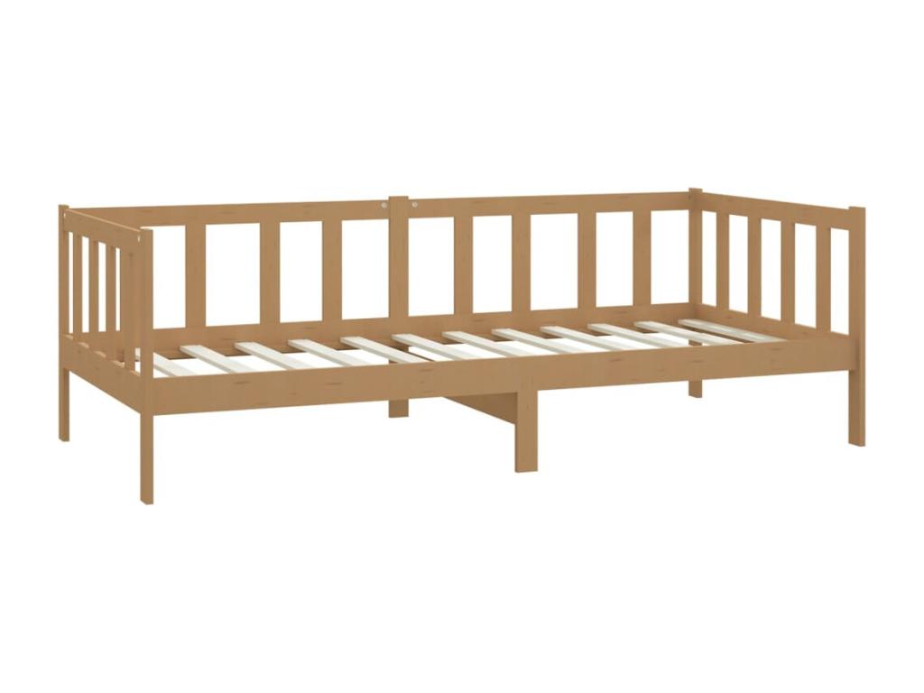 Daybed and mattress 90x200cm Honey brown Solid pine wood NCHE04856