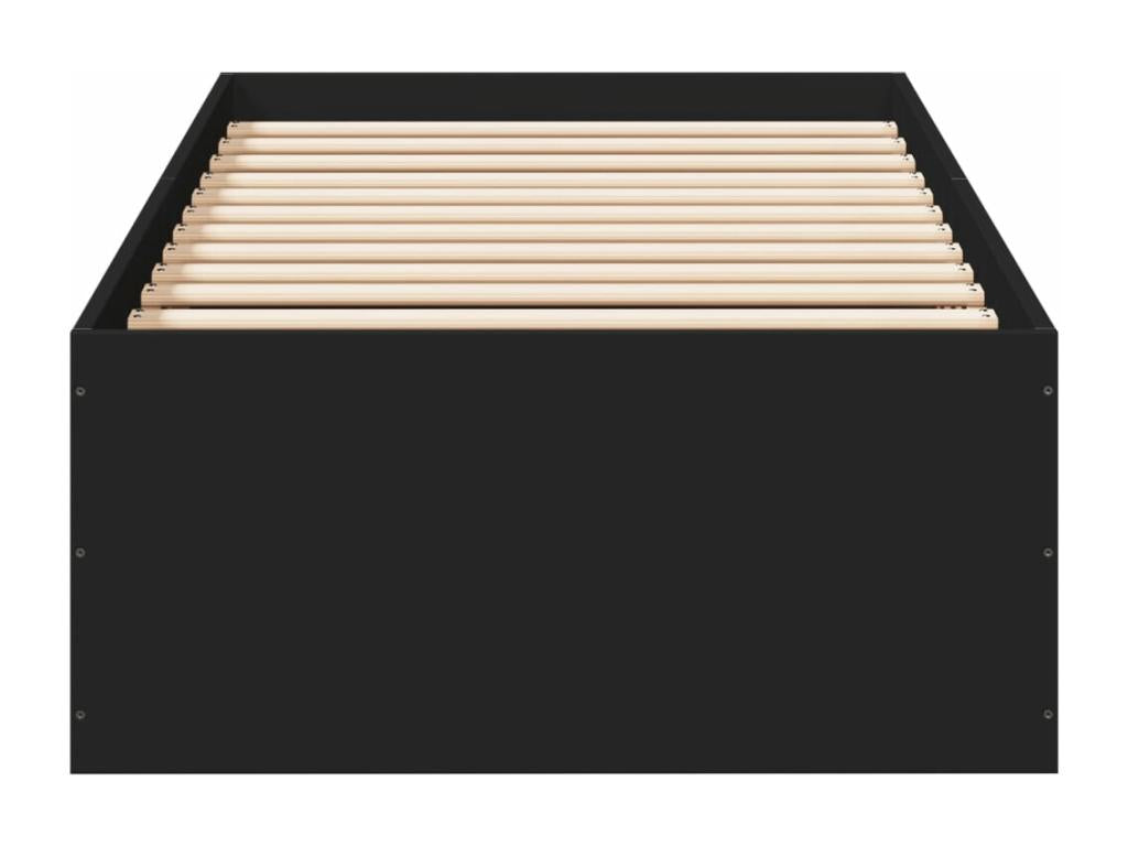 Black bed frame 90x200 cm engineered wood DNCO61363