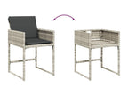 15-piece light grey rattan garden dining set and cushions YQXZ23177