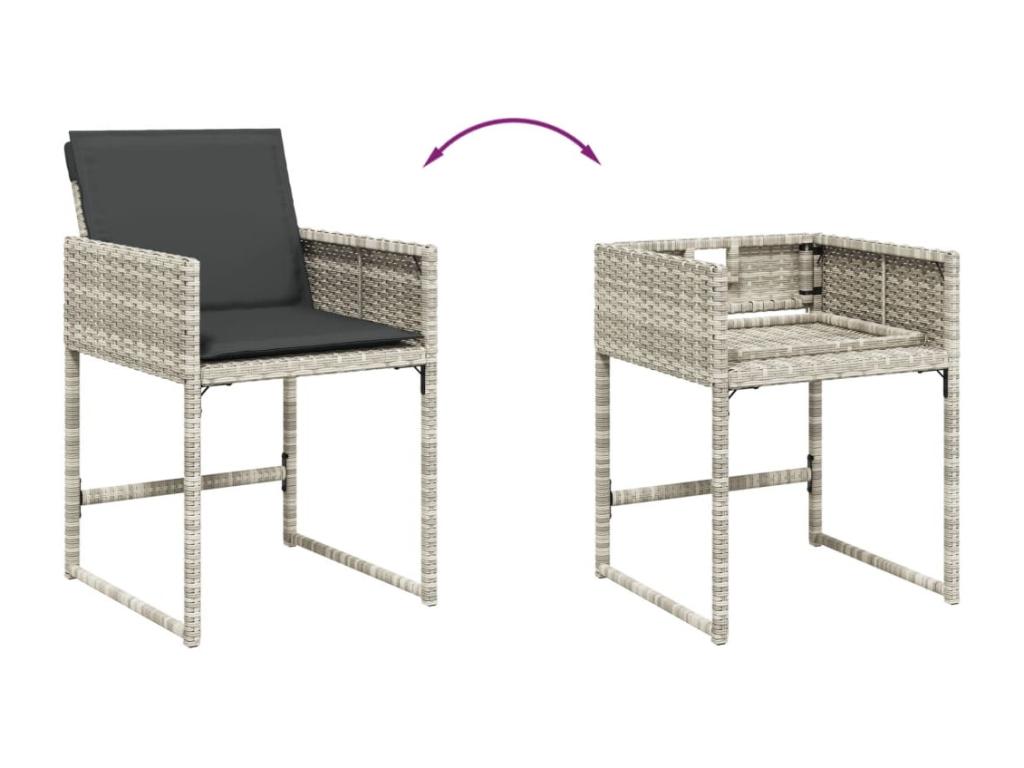 15-piece light grey rattan garden dining set and cushions YQXZ23177