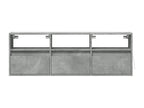 Wall-mounted TV unit with Domopureères LED lighting, concrete grey, 130x31x45 cm, BZVP10090
