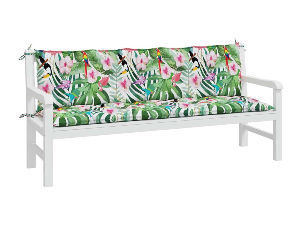 Domopure 2-Piece Multicolored Garden Bench Cushions in Fabric EEAN86014