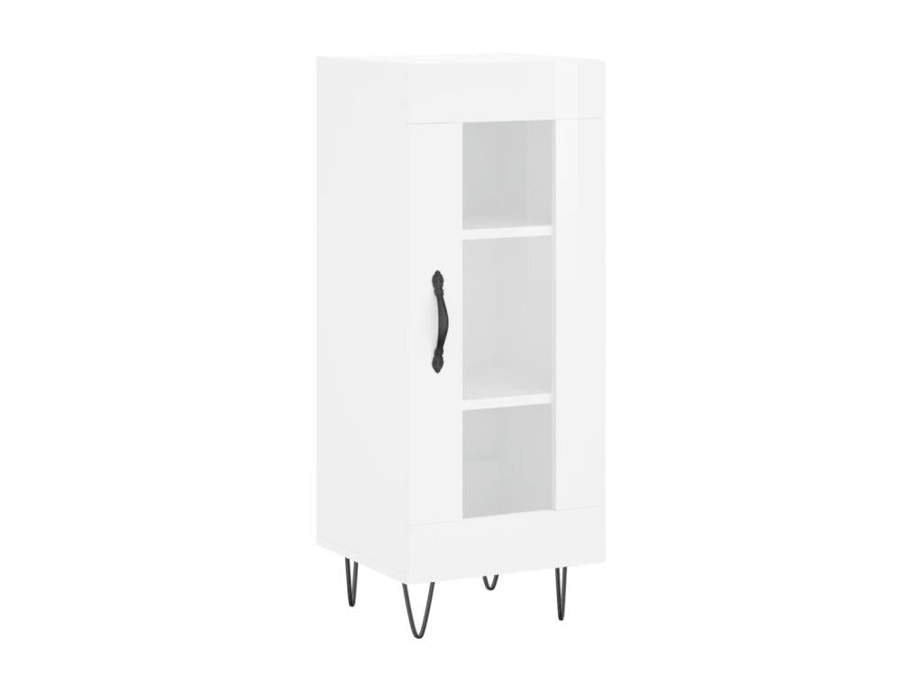 High-gloss white sideboard, 34.5x34x180 cm, engineered wood, ZGCJ25785