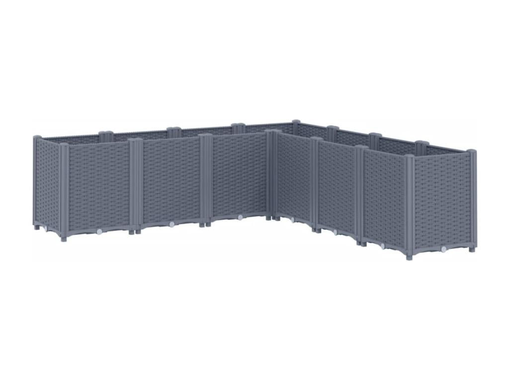 Grey planter 160x160x53 cm polypropylene EMEB65708