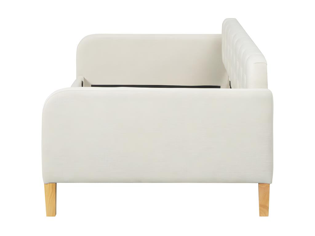 Upholstered daybed 90x200 cm - linen fabric - Beige OQGK25772