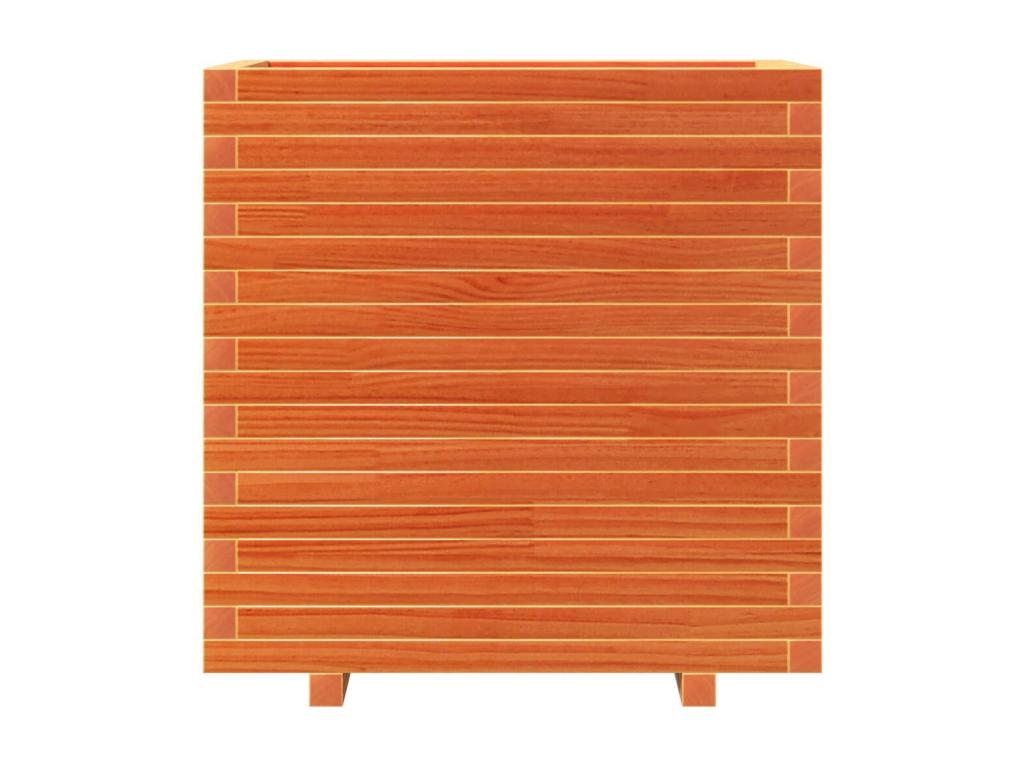 Brown wax planter 70x40x72.5 cm solid pine wood CTLU63569