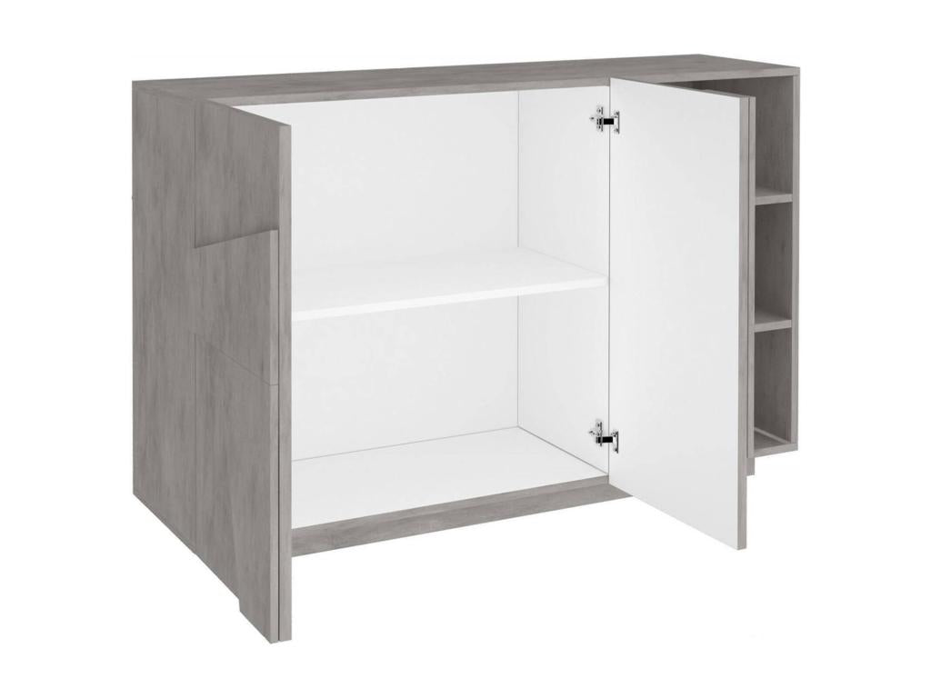 Decohaute Buffet Multifunctional living room buffet 2-door sideboard Made in Italy 121x38h86 cm Cement RNLP51176