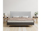 Domopure Smooth Natural Linen Headboard with Padding 145x105cm with Legs for 135/140cm Beds - Light Grey EWCM68431