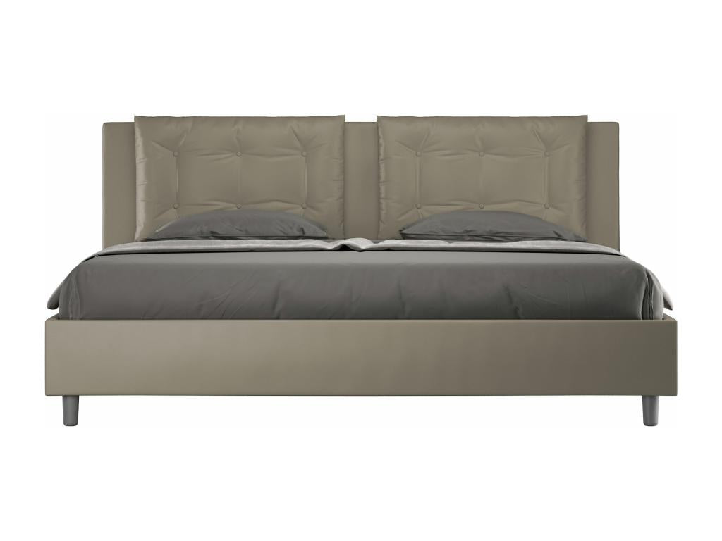 Bed with upholstered slatted base 180x200 cappuccino faux leather Decohaute DGUA29292