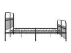 Metal bed frame with headboard/footboard, black, 200x200 cm, BOBA64014
