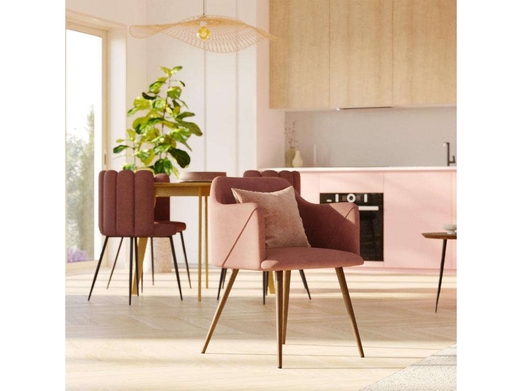 Set of 2 pink velvet armchairs - Decohaute AJOM98894