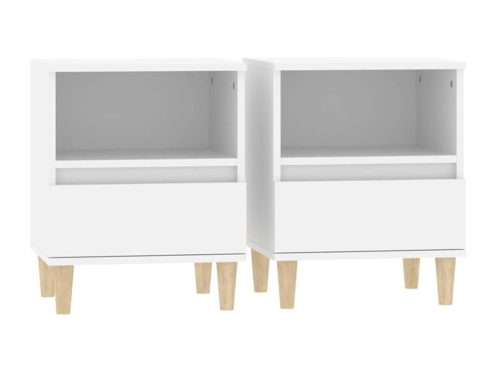 Bedside tables, 2 pcs, White, 40x35x50 cm, SMFT54263