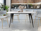 Domopure 131 White - Black Table 76x90x160cm Extension Laminate Metal HUKZ50476