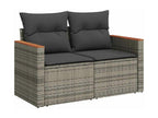 Decohaute XZFM56295 9-piece grey resin wicker garden furniture set with cushions