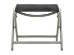 Folding footrest, black and silver, textilene and aluminum, UZEB29886
