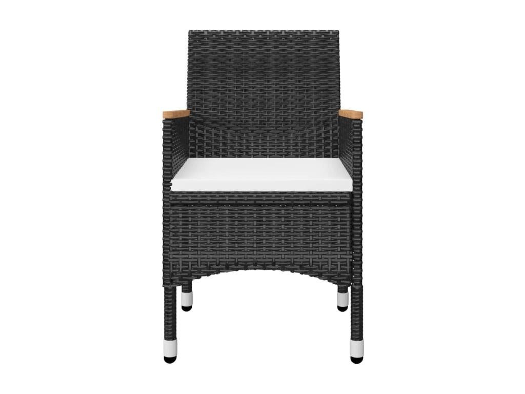 Decohaute 3-piece set, braided resin and tempered glass, black, BMQP07781