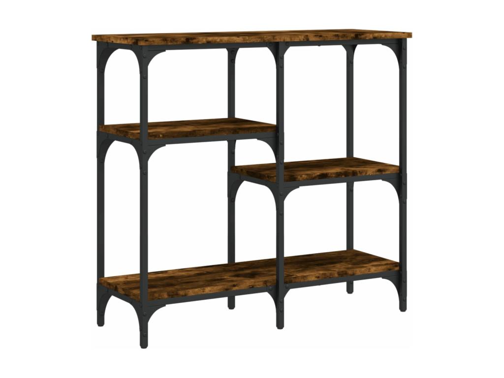 Smoked oak console table 80x29x75 engineered wood XUAH06726