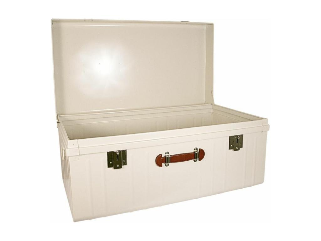 Decohaute white metal trunk with polyurethane handle, 265 liters, UCJD99322