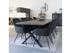 Decohaute - Set of 6 Black Velvet Armchairs with Black Steel Base GZWQ76053