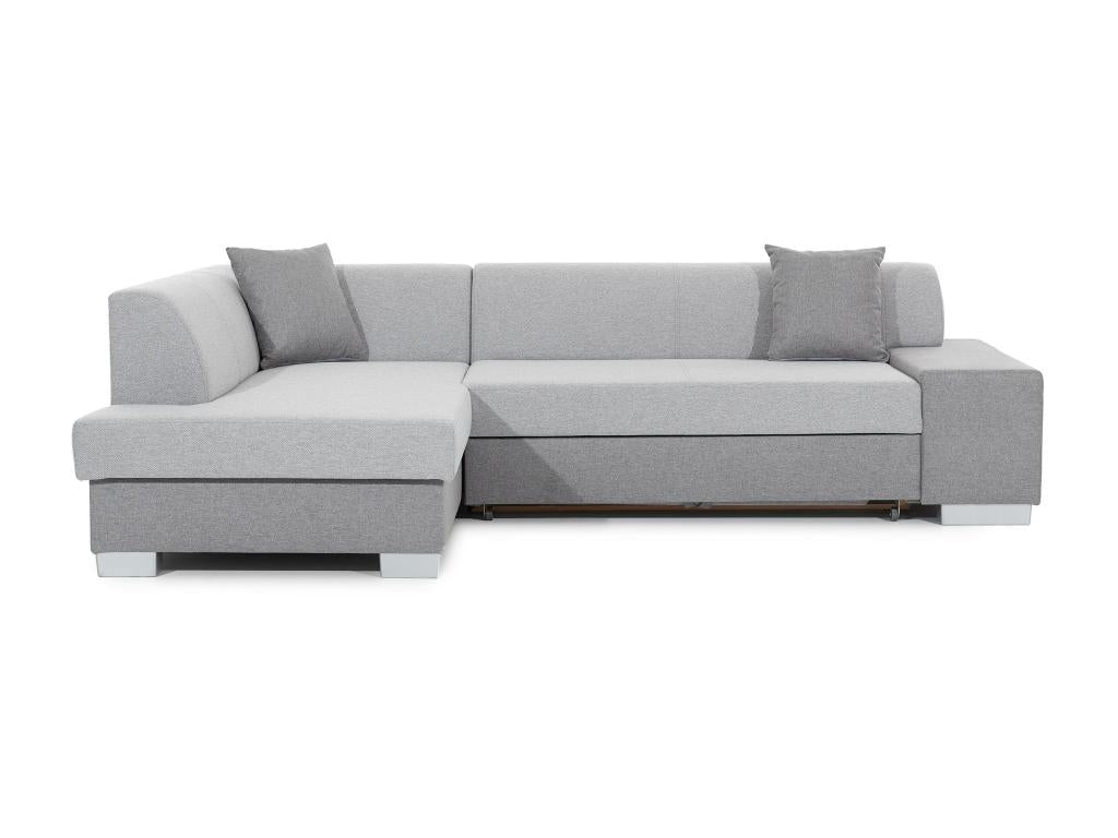 Domopure 272cm light grey fabric right-hand corner convertible sofa VPNP14376