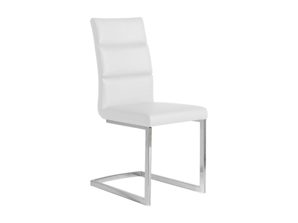 Set of four white eco-leather chairs - Domopure EZIJ84043