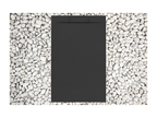 Domopure PLUS 160x100 cm black shower tray in resin and marble powder with side grate in marble resin LPQI64049