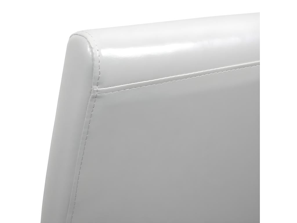 Domopure dining chair, set of 6, white bonded leather, dark legs EEIF72532