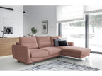 Domopure 276cm Right-Hand Corner Sofa Bed in Light Apricot Soft Fabric HVSO73586